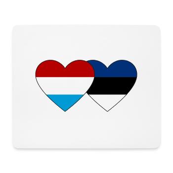 Luxemburg Estland Flagge Herz - Mousepad (Querformat) - Weiß - Vorne