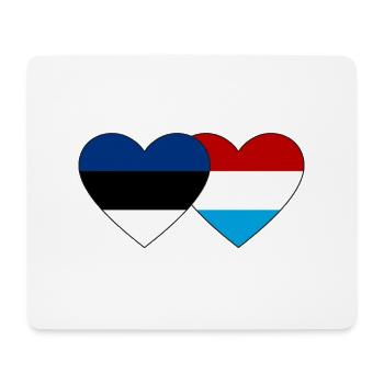 Estland Luxemburg Flagge Herz - Mousepad (Querformat) - Weiß - Vorne