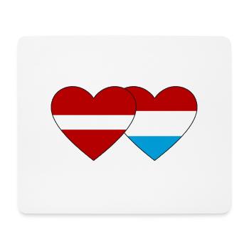 Latvia Luxembourg Flag Heart - Mouse Pad (horizontal) - white - Front