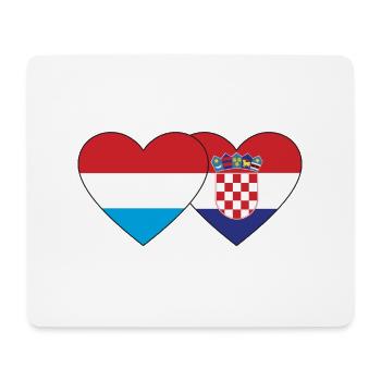 Luxembourg Croatia Flag Heart - Mouse Pad (horizontal) - white - Front