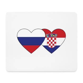 Russie Croatie drapeau coeur - Tapis de souris (format paysage) - blanc - Devant