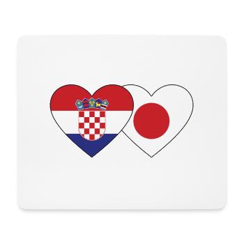 Croatia Japan Flag Heart - Mouse Pad (horizontal) - white - Front