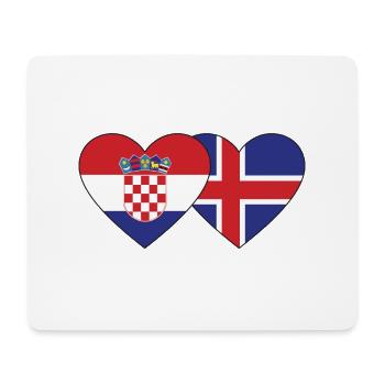 Kroatien Island Flagge Herz - Mousepad (Querformat) - Weiß - Vorne