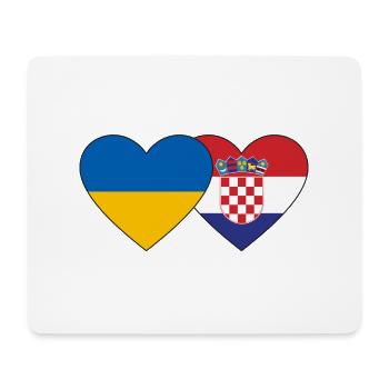 Ukraine Croatia flag heart - Mouse Pad (horizontal) - white - Front