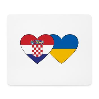 Croatia Ukraine flag heart - Mouse Pad (horizontal) - white - Front