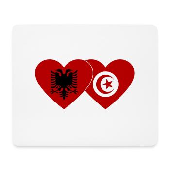 Albanie Tunisie Drapeau Coeur - Tapis de souris (format paysage) - blanc - Devant