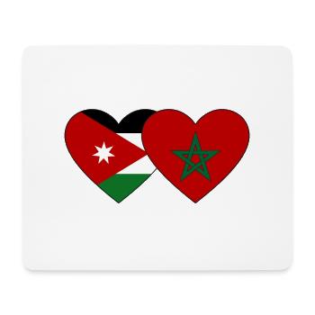 Jordanien Marokko Flagge Herz - Mousepad (Querformat) - Weiß - Vorne