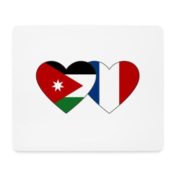 Jordanie France Flag Coeur - Tapis de souris (format paysage) - blanc - Devant