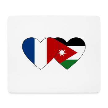 Frankreich Jordanien Flagge Herz - Mousepad (Querformat) - Weiß - Vorne