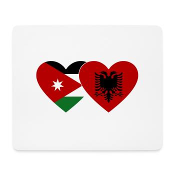 Jordanie Albanie Flag Coeur - Tapis de souris (format paysage) - blanc - Devant