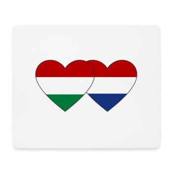 Hongrie Drapeau Hollande Coeur - Tapis de souris (format paysage) - blanc - Devant