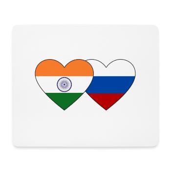 India Russia Flag Heart - Mouse Pad (horizontal) - white - Front