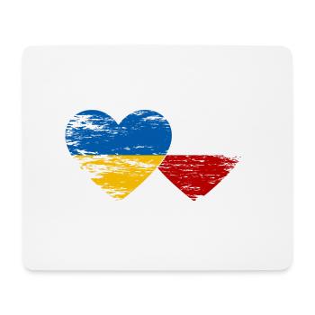 Ukraine Pologne drapeau coeur utilisé - Tapis de souris (format paysage) - blanc - Devant