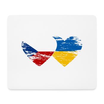République tchèque Ukraine drapeau cœur utilisé - Tapis de souris (format paysage) - blanc - Devant