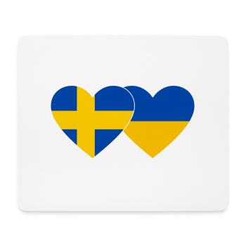 Suède Ukraine drapeau coeur - Tapis de souris (format paysage) - blanc - Devant