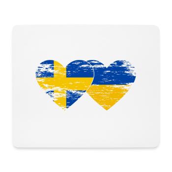 Suède Ukraine drapeau coeur utilisé - Tapis de souris (format paysage) - blanc - Devant