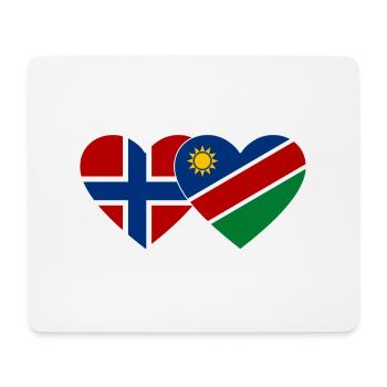 Norway Namibia Flag Heart - Mouse Pad (horizontal) - white - Front
