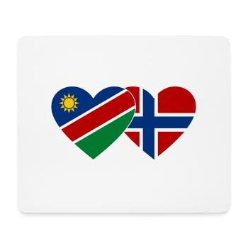 Namibia Norwegen Flagge Herz - Mousepad (Querformat) - Weiß - Vorne