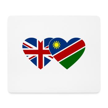 Grande-Bretagne Namibie Drapeau Coeur - Tapis de souris (format paysage) - blanc - Devant