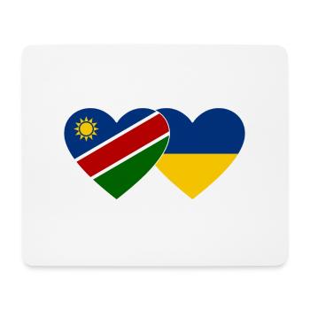 Namibia Ukraine Flagge Herz - Mousepad (Querformat) - Weiß - Vorne