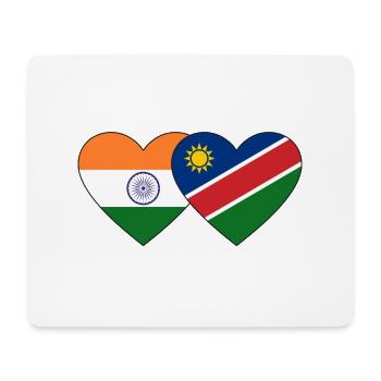 Indien Namibia Flagge Herz - Mousepad (Querformat) - Weiß - Vorne