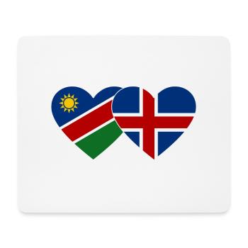 Namibia Island Flagge Herz - Mousepad (Querformat) - Weiß - Vorne