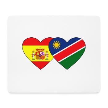 Spain Namibia Flag Heart - Mouse Pad (horizontal) - white - Front