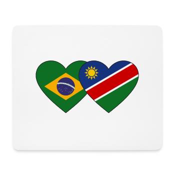 Brasilien Namibia Flagge Herz - Mousepad (Querformat) - Weiß - Vorne