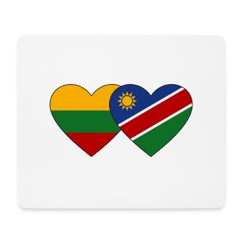 Lithuania Namibia Flag Heart - Mouse Pad (horizontal) - white - Front