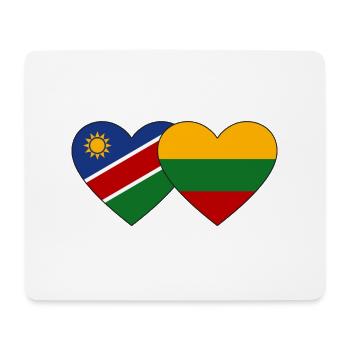 Namibia Lithuania Flag Heart - Mouse Pad (horizontal) - white - Front