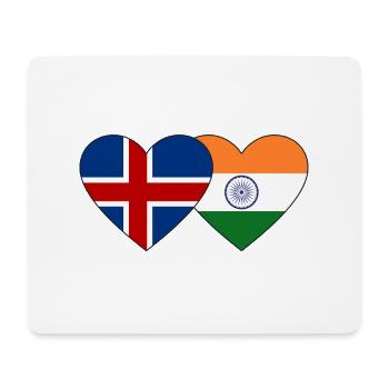 Island Indien Flagge Herz - Mousepad (Querformat) - Weiß - Vorne