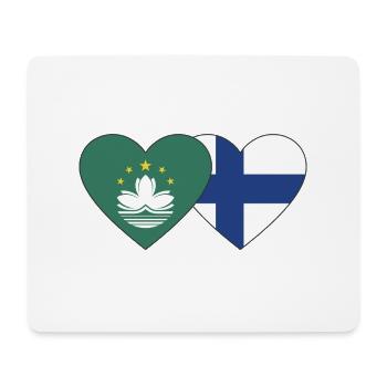 Macau Finnland Flagge Herz - Mousepad (Querformat) - Weiß - Vorne