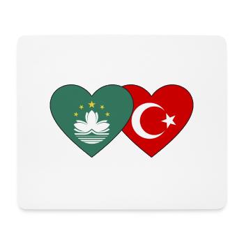 Macau Türkei Flagge Herz - Mousepad (Querformat) - Weiß - Vorne