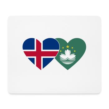 Island Macau Flagge Herz - Mousepad (Querformat) - Weiß - Vorne