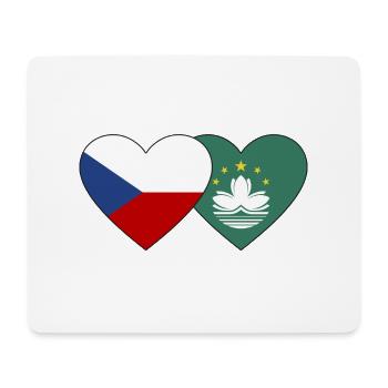 Tschechien Macau Flagge Herz - Mousepad (Querformat) - Weiß - Vorne