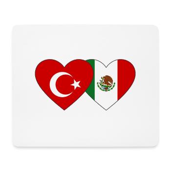 Turkey Mexico Flag Heart - Mouse Pad (horizontal) - white - Front
