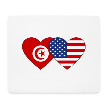Tunisie USA Flag Coeur - Tapis de souris (format paysage) - blanc - Devant