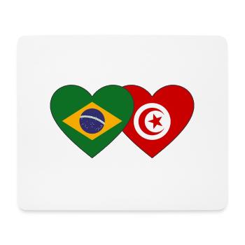 Brésil Tunisie Flag Coeur - Tapis de souris (format paysage) - blanc - Devant