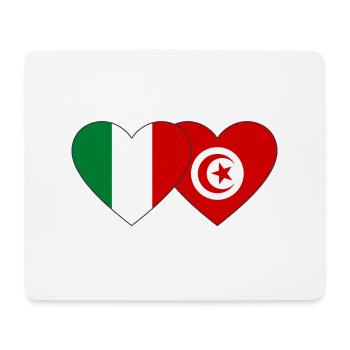 Tunisia Italy Flag Heart - Mouse Pad (horizontal) - white - Front