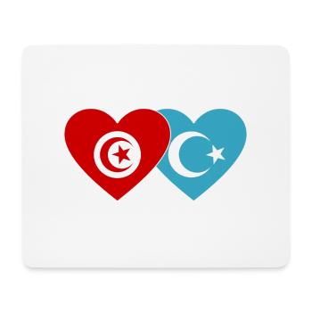 Tunisie Ouïghours Flag Heart - Tapis de souris (format paysage) - blanc - Devant