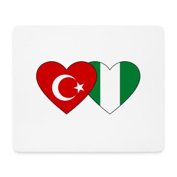 Turquie Nigeria Flag Heart - Tapis de souris (format paysage) - blanc - Devant