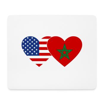 USA Marokko Flagge Herz - Mousepad (Querformat) - Weiß - Vorne