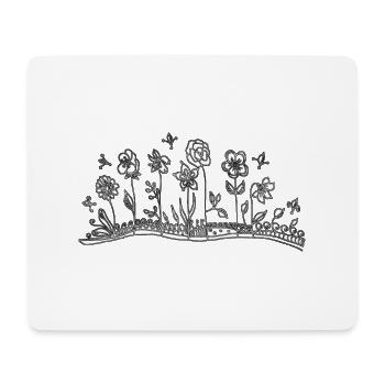 Fleur - Tapis de souris (format paysage) - blanc - Devant