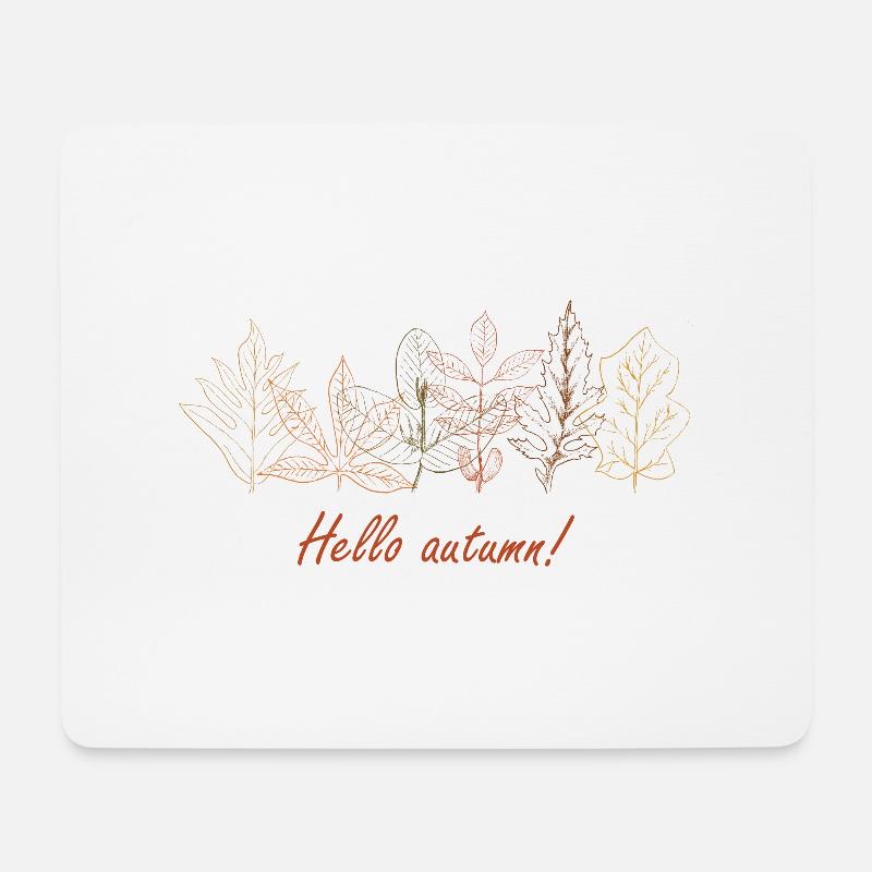 Laub Hello Autumn - Mousepad (Querformat) - Weiß