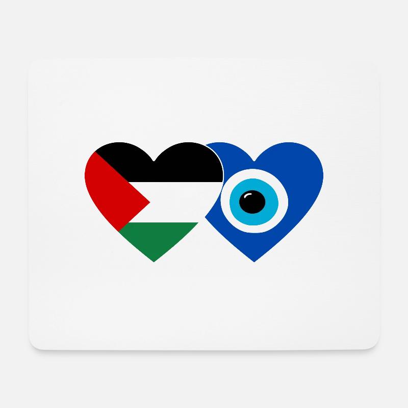 Palästina Nazar Flagge Herz - Mousepad (Querformat) - Weiß
