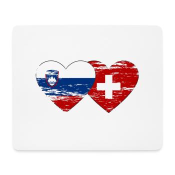 Slovénie Suisse Drapeau Coeur utilisé - Tapis de souris (format paysage) - blanc - Devant
