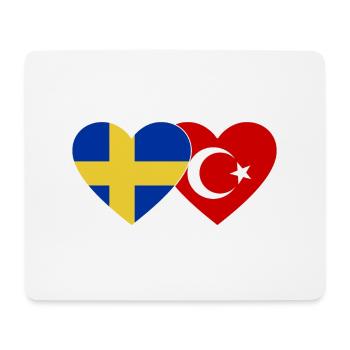 Suède Turquie Drapeau Coeur - Tapis de souris (format paysage) - blanc - Devant