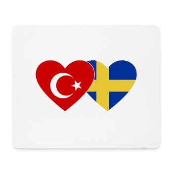 Turquie Suède Drapeau Coeur - Tapis de souris (format paysage) - blanc - Devant