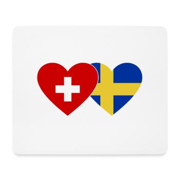 Schweiz Schweden Flagge Herz - Mousepad (Querformat) - Weiß - Vorne