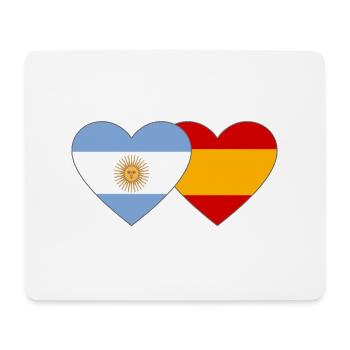 Argentine Espagne Drapeau Coeur - Tapis de souris (format paysage) - blanc - Devant